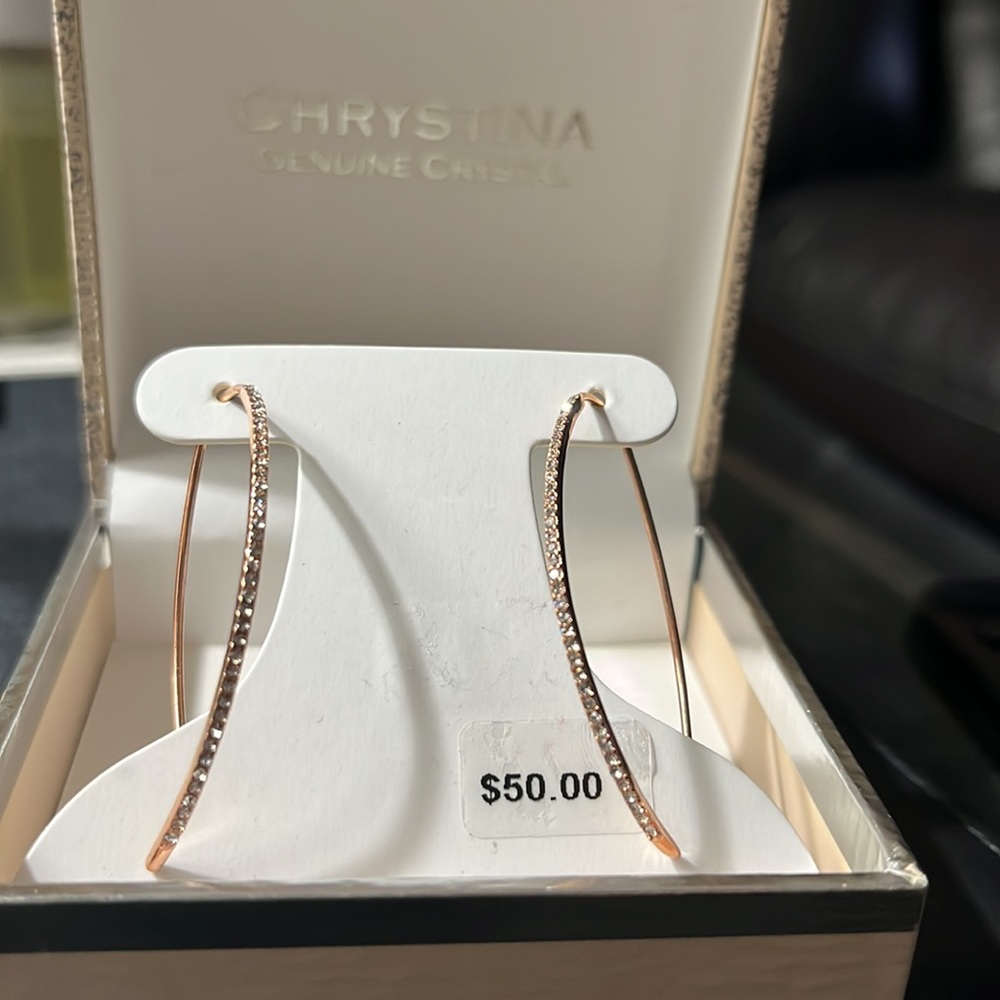 Christina 14K Gold over Silver Plate Free Hoop Earrings
